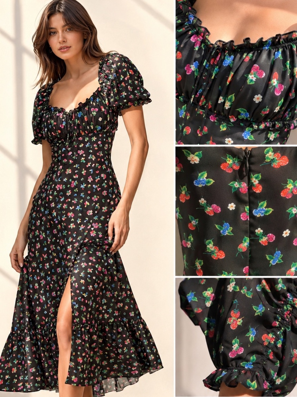 NWT Silky Strawberry Dress